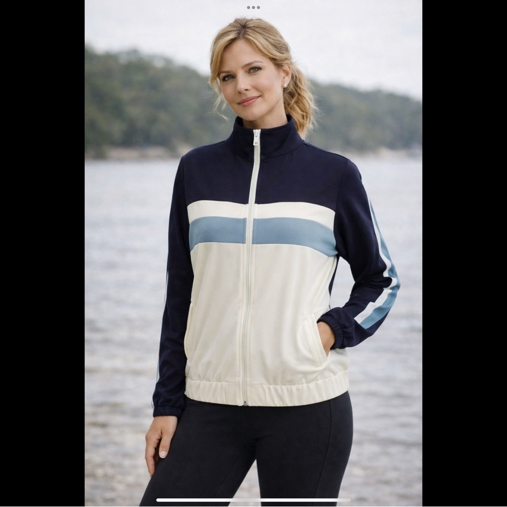Zara Zip Front Colorblock Track Jacket Size Medium